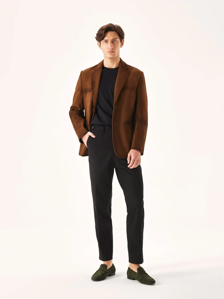 Kazar Suede Loafers In Khaki Color