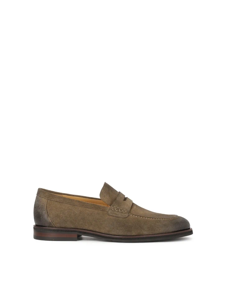 kazar Suede loafers in khaki color