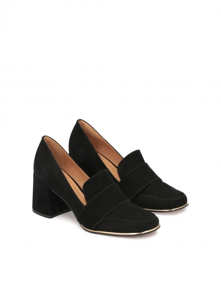 Kazar Suede Lord Pumps With Metal Inserts