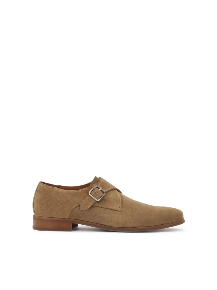 kazar Suede monks in brown color