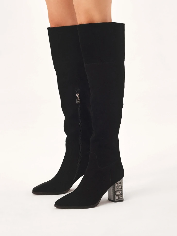 Kazar Suede Musketeers With An Embellished Heel