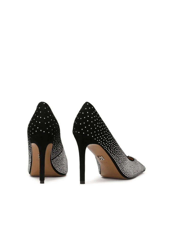 Kazar Suede Pumps Covered With Silver Crystals