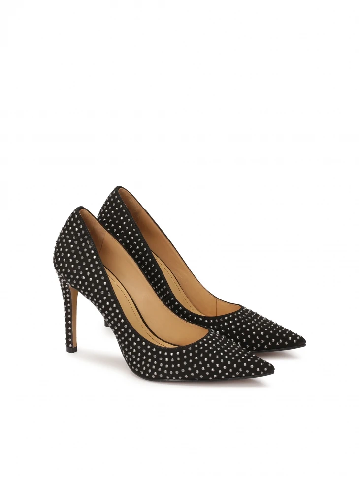 Kazar Suede Pumps Decorated With Small Rivets