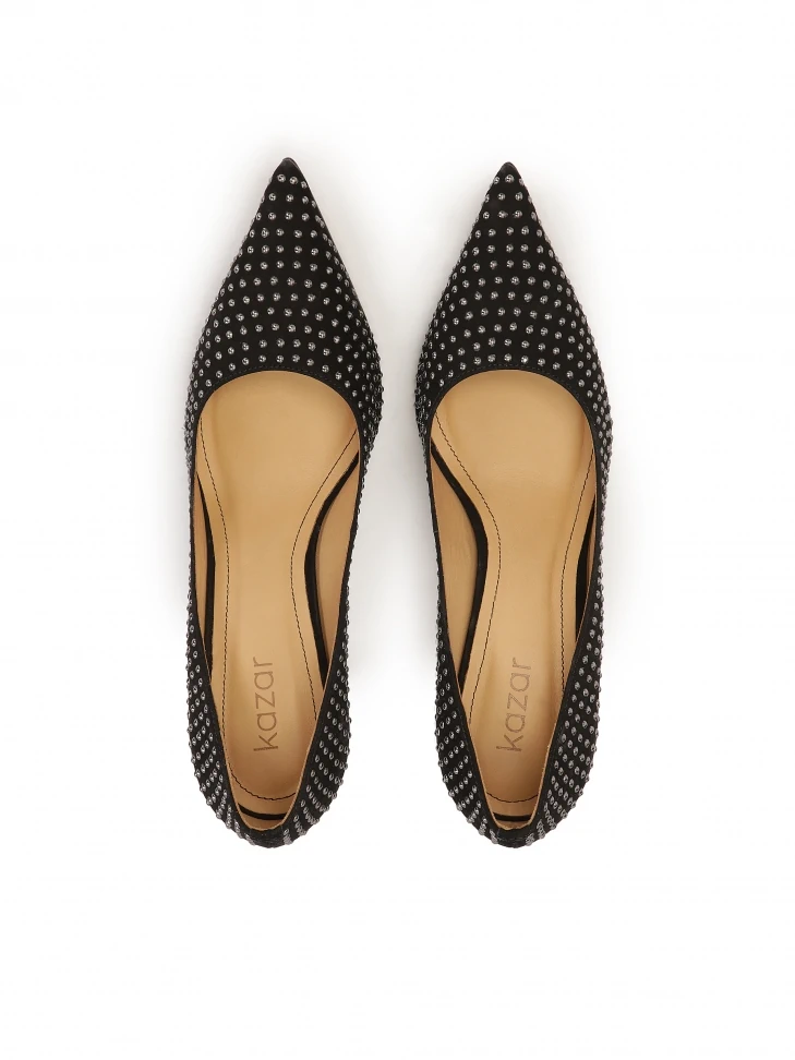 Kazar Suede Pumps Decorated With Small Rivets