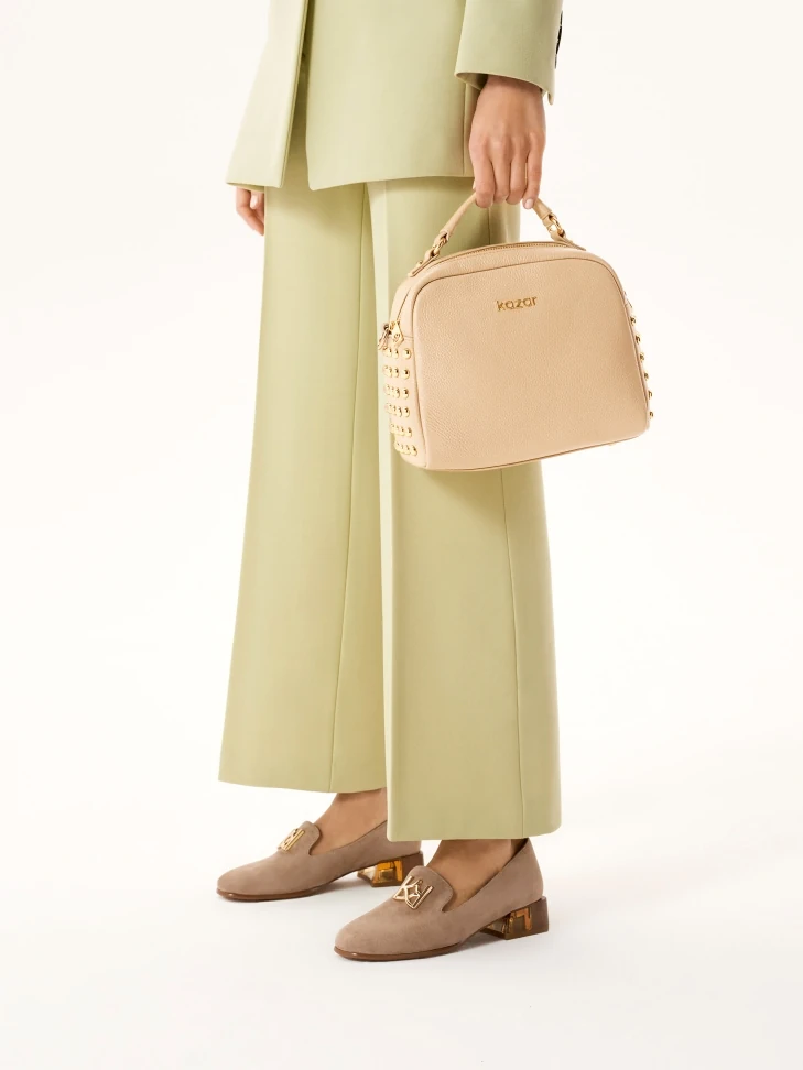 Kazar Suede Shoes With An Embellished Heel