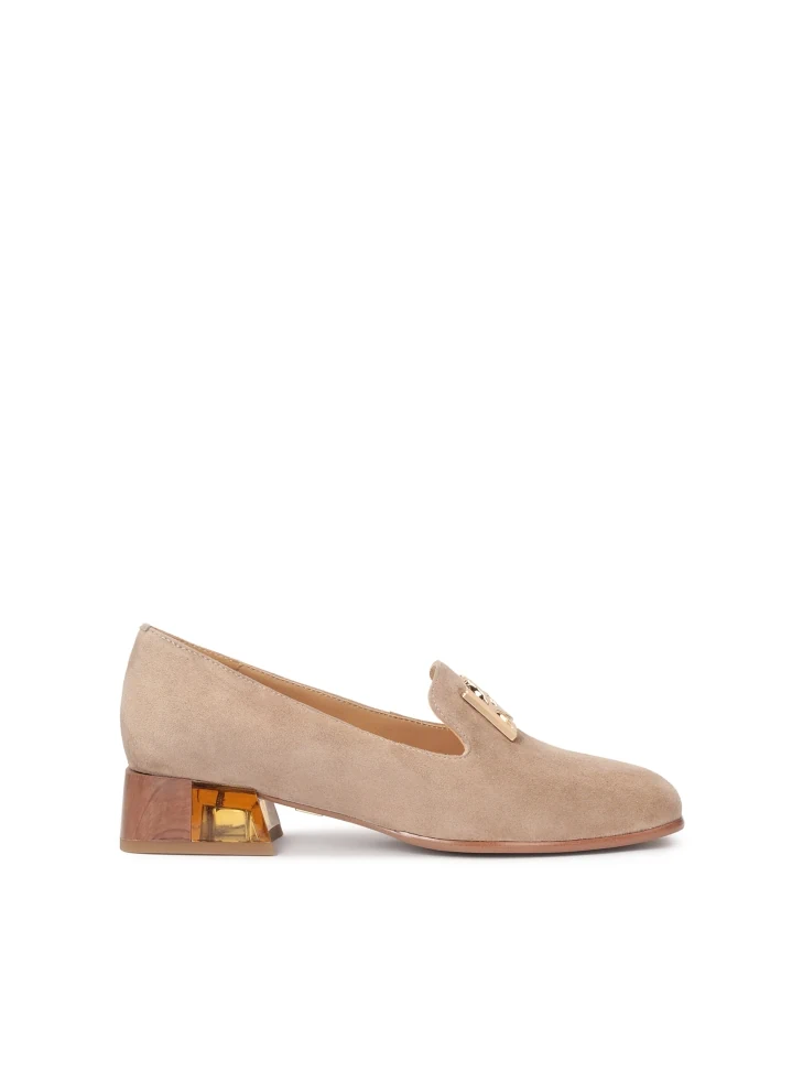 kazar Suede shoes with an embellished heel