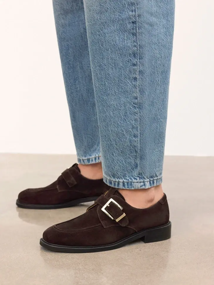 Kazar Suede Shoes With Strap Closure