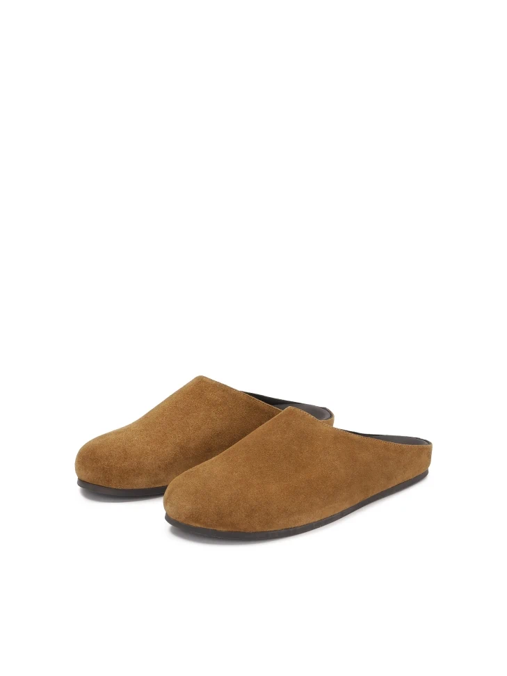 Kazar Suede Slides With Built-in Front