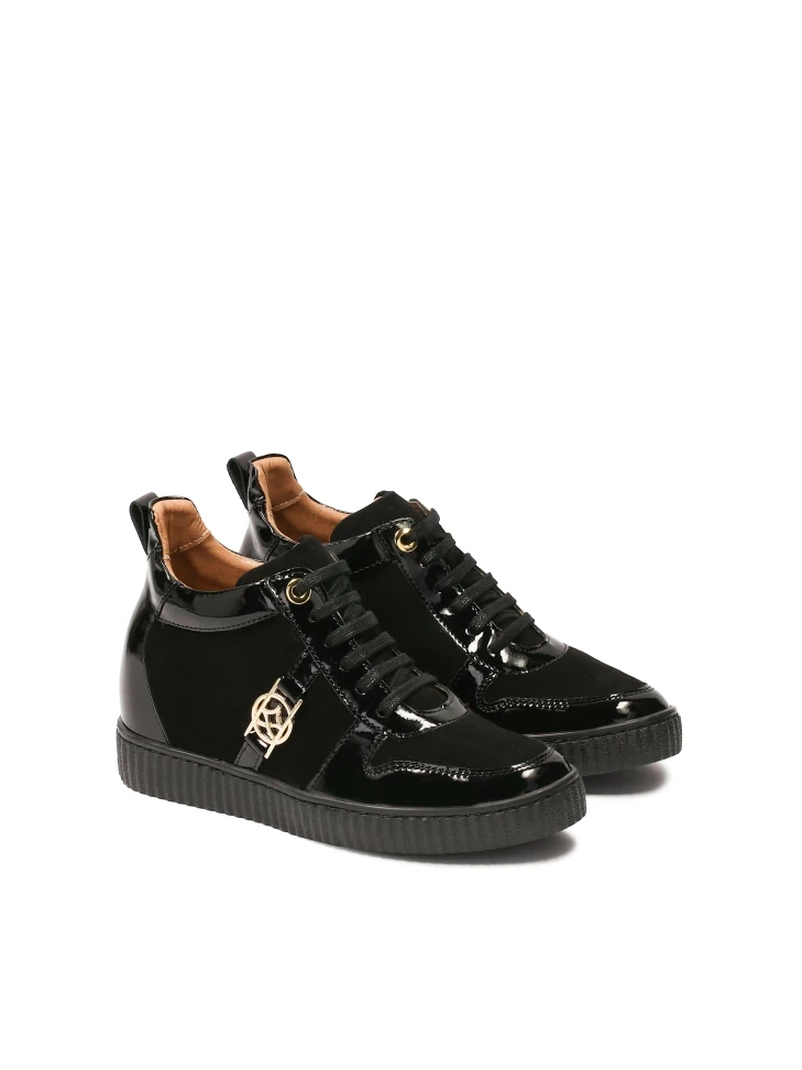 Kazar Suede Sneakers With Patent Leather Elements