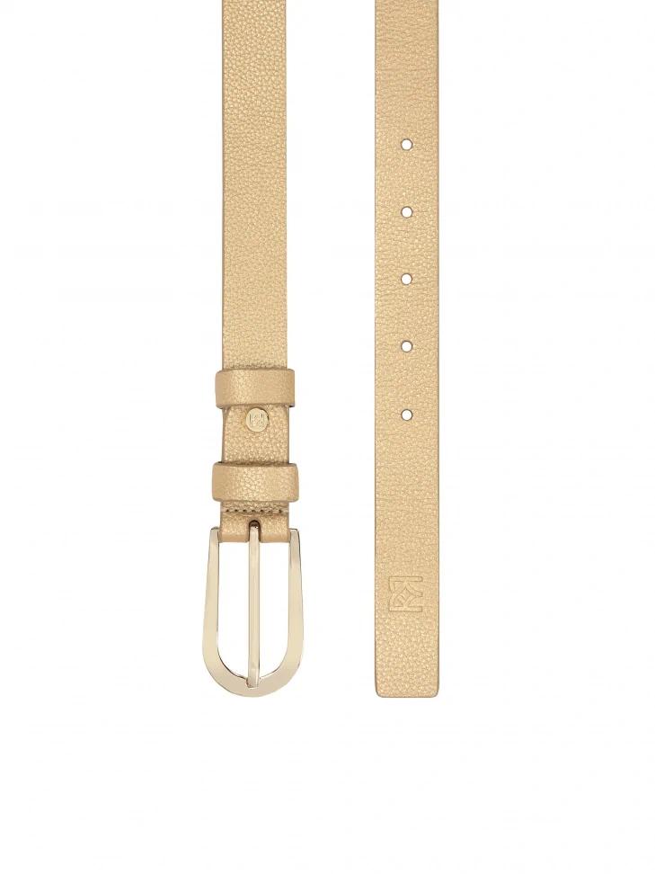 Kazar Tasteful Gold Belt With Rounded Buckle
