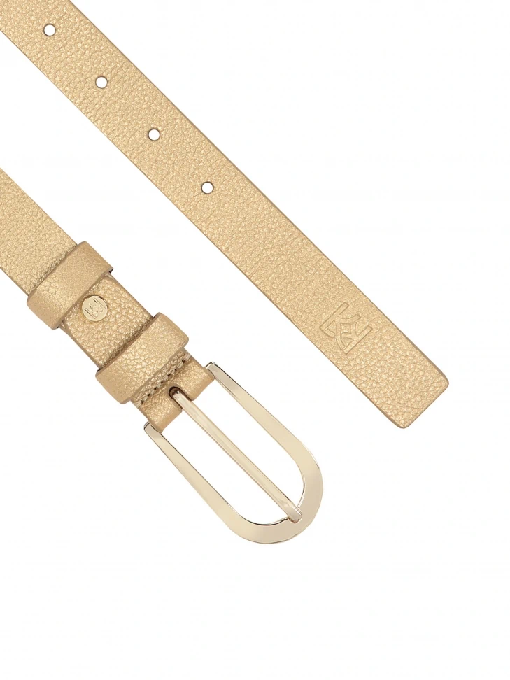 Kazar Tasteful Gold Belt With Rounded Buckle