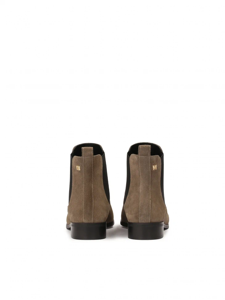 Kazar Taupe-colored Suede Chelsea Boots