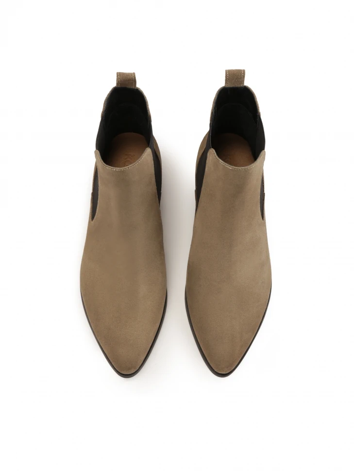 Kazar Taupe-colored Suede Chelsea Boots