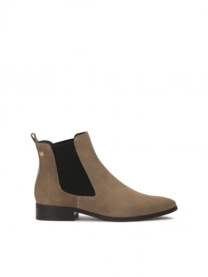 kazar Taupe-colored suede Chelsea boots