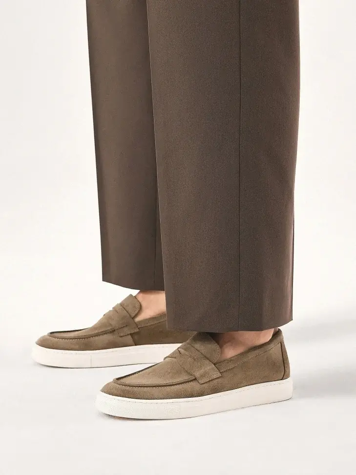 Kazar Taupe Sneakers With Slip-on Upper