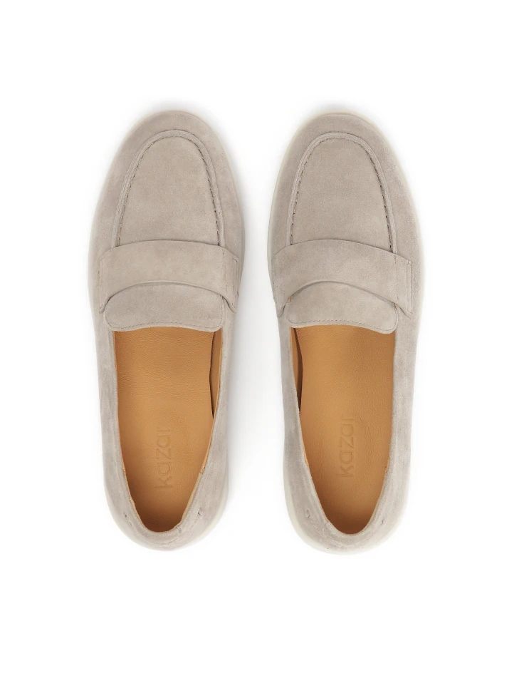 Kazar Taupe Suede Slip-on Loafers