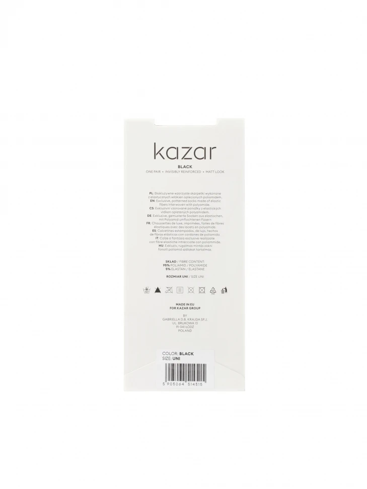 Kazar Thin Black Socks With KAZAR Monograms