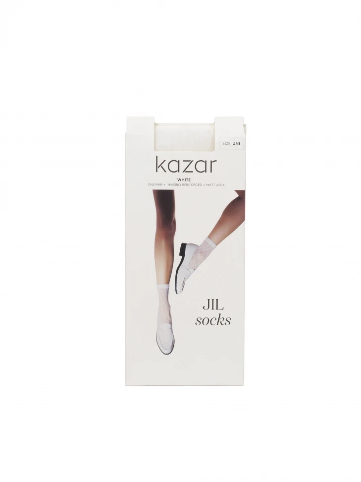 Kazar Thin White Patterned Socks