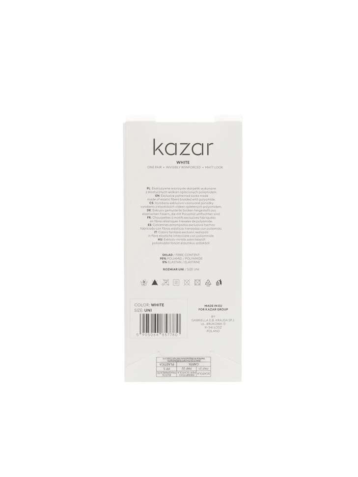 Kazar Thin White Patterned Socks