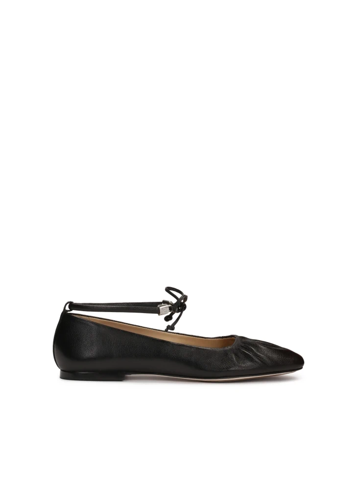kazar Tiered black leather ballerinas