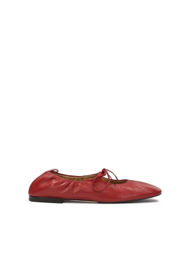kazar Tiered red ballerinas on a leather sole