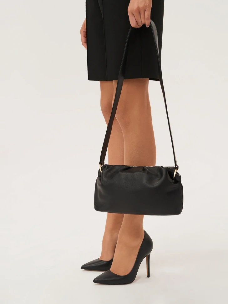 Kazar Timeless Black Grain Leather Ballerinas