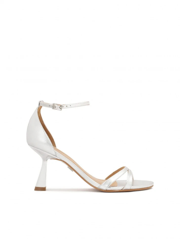 kazar Timeless silver sandals with duck heel