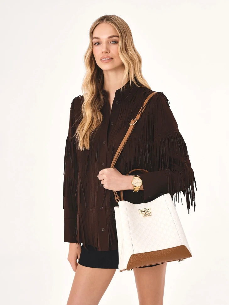 Kazar Two-color Handbag Decorated With Print