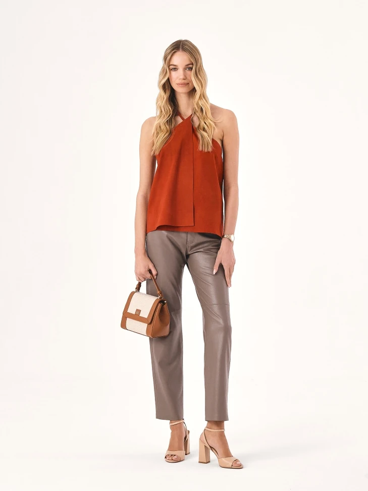 Kazar Two-color Handbag Made Of Combined Materials