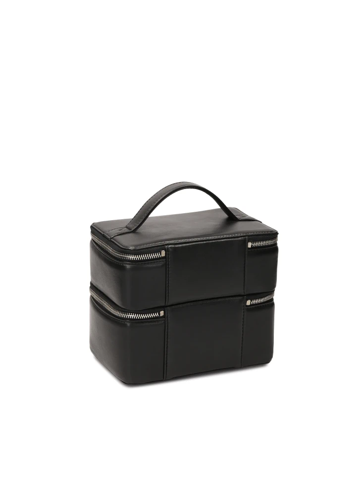 Kazar Two-tier Rigid Leather Cosmetic Bag