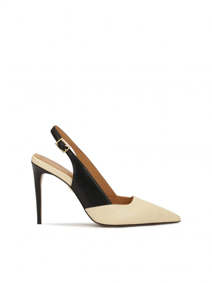 kazar Two-tone stiletto pumps with an open heel