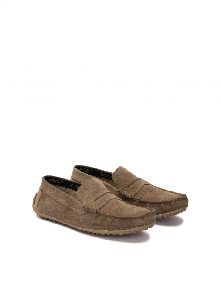 Kazar U-stitched Suede Moccasins