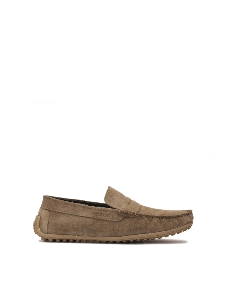 kazar U-stitched suede moccasins
