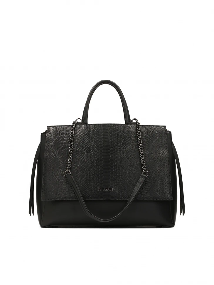 kazar Uniquely shaped handbag with embossed design