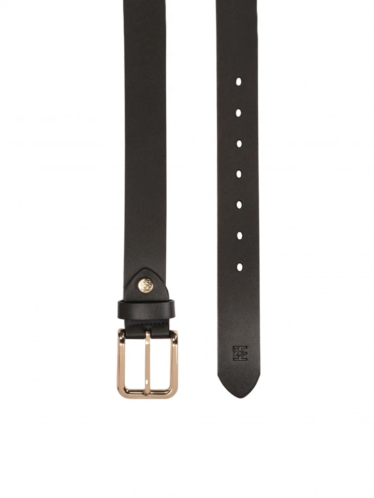 Kazar Universal Black Belt With Gold Buckle