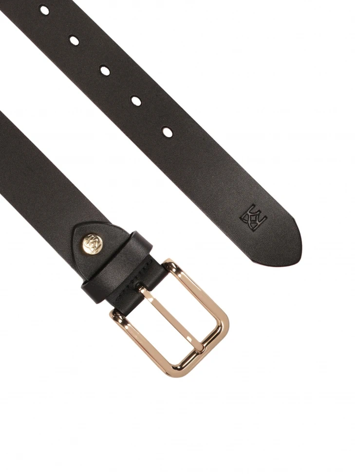 Kazar Universal Black Belt With Gold Buckle