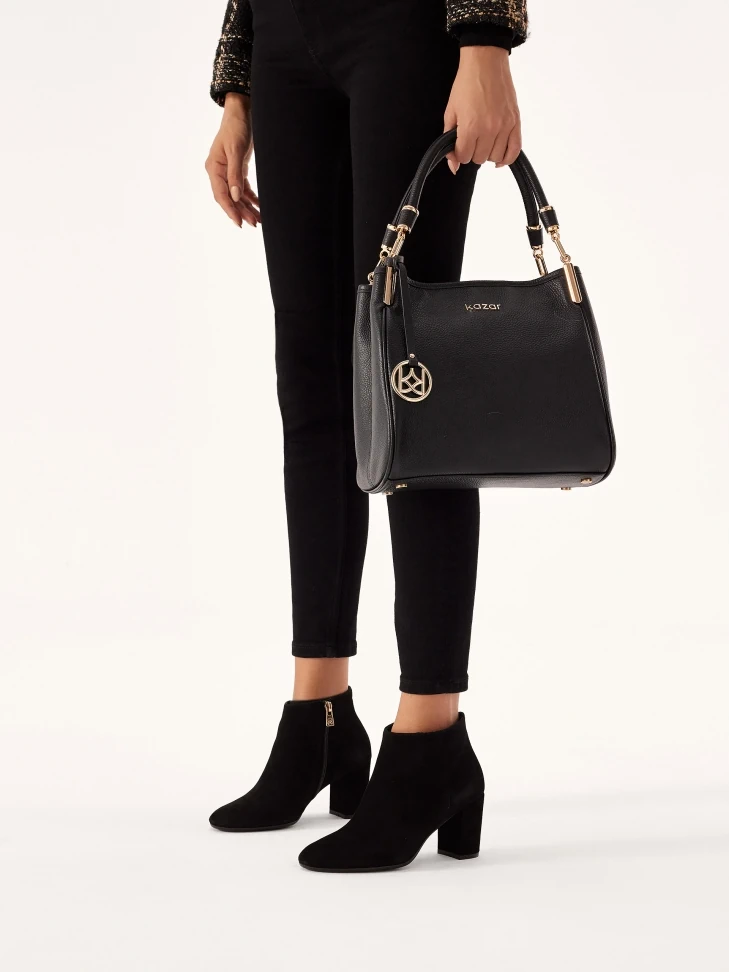 Kazar Universal Black Handbag With Handles