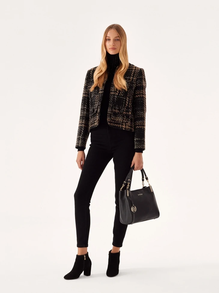 Kazar Universal Black Handbag With Handles