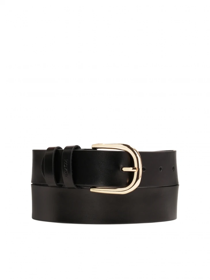 kazar Universal black smooth leather belt