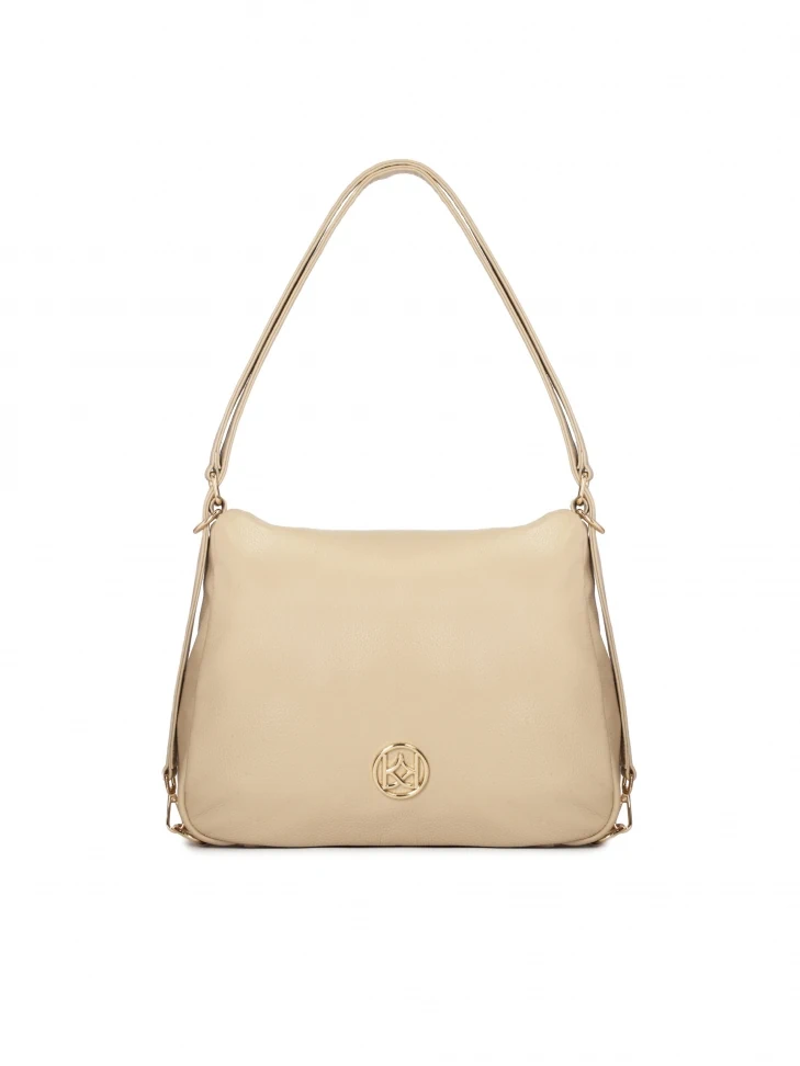 kazar Urban leather handbag in beige color