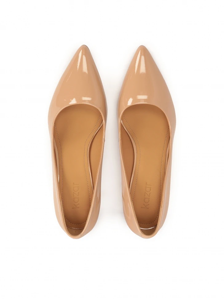 Kazar Versatile Beige Patent Leather Pumps