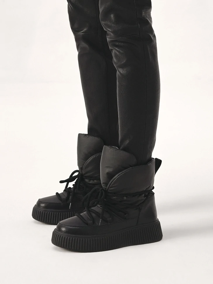 Kazar Warm Leather And Synthetic Snow Boots