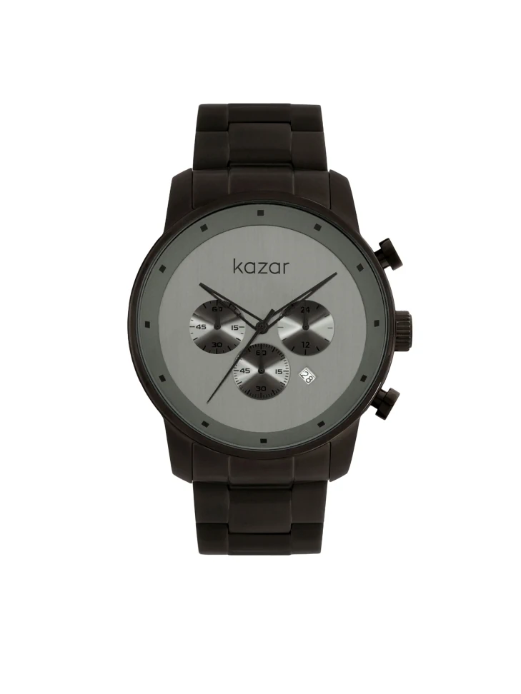 kazar Watch with a dial in a brushed metal pattern