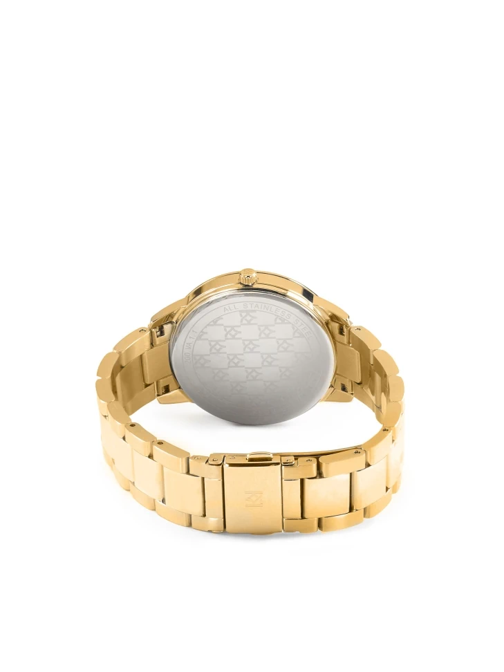Kazar Watch With Purple Dial And Gold Bracelet