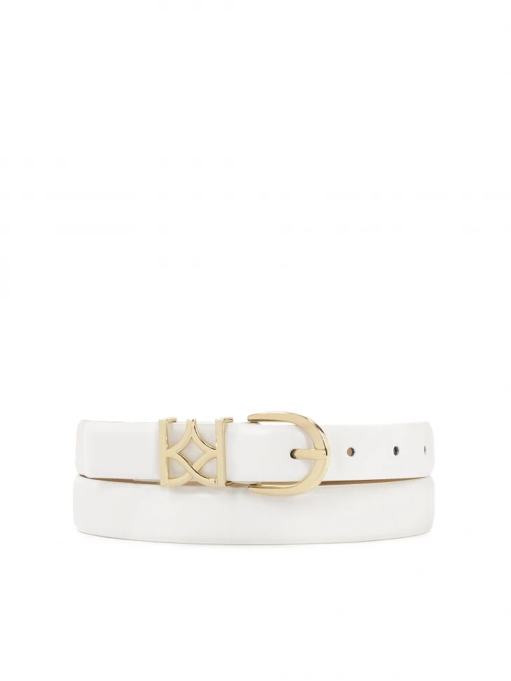 kazar White belt with monogram buckle