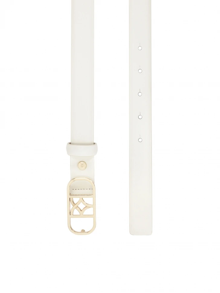 Kazar White Belt With Original Gold Buckle