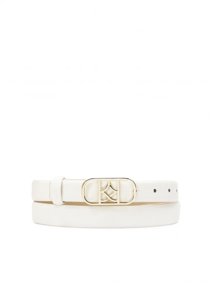 kazar White belt with original gold buckle