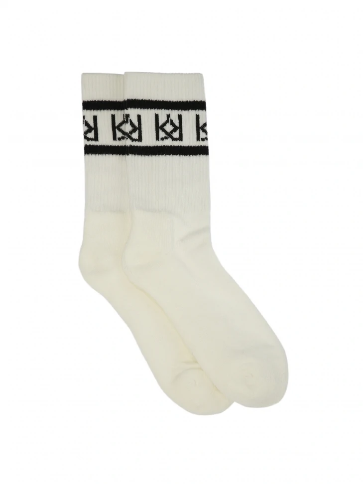 Kazar White Combed Cotton Socks