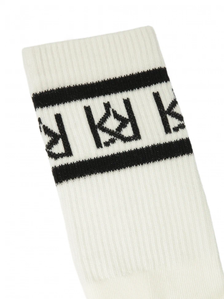 Kazar White Combed Cotton Socks