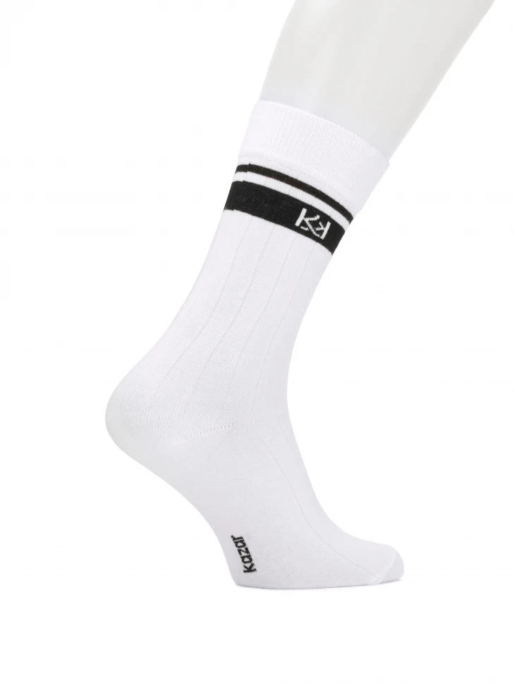 Kazar White Cotton Men's Socks
